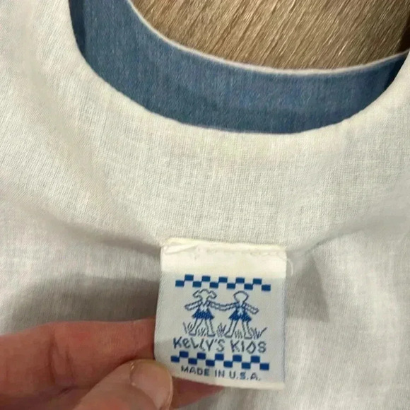 Vintage Kelly’s Kids Light Wash Denim Style Jean Dress with Lamb Size 5 Girls - Picture 8 of 9